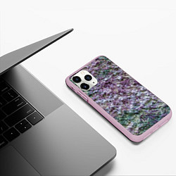 Чехол iPhone 11 Pro матовый Текстура необработанного гранита, цвет: 3D-розовый — фото 2