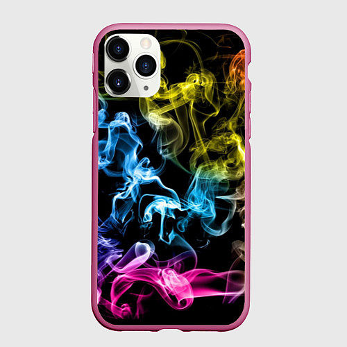 Чехол iPhone 11 Pro матовый Эйфория в дыму / 3D-Малиновый – фото 1