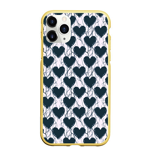 Чехол iPhone 11 Pro матовый Сердце и корни / 3D-Желтый – фото 1