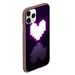 Чехол iPhone 11 Pro матовый Undertale heart neon, цвет: 3D-коричневый — фото 2