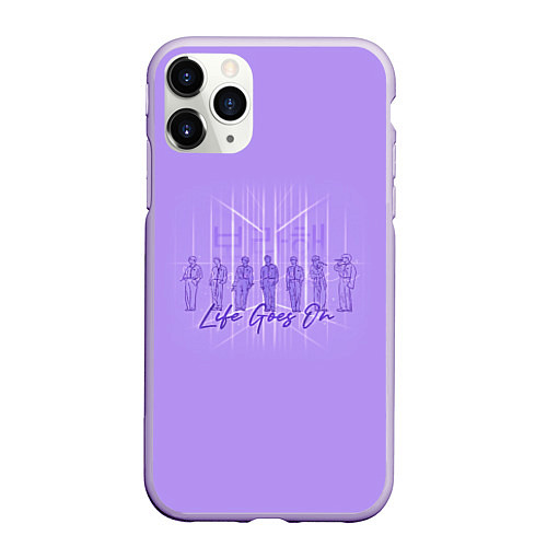 Чехол iPhone 11 Pro матовый BTS live goes on purple / 3D-Светло-сиреневый – фото 1