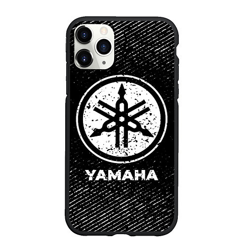 Чехол iPhone 11 Pro матовый Yamaha с потертостями на темном фоне / 3D-Черный – фото 1