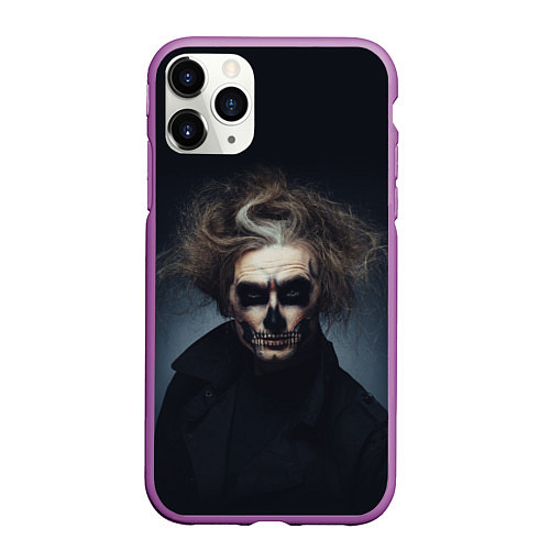 Чехол iPhone 11 Pro матовый Темный демон / 3D-Фиолетовый – фото 1