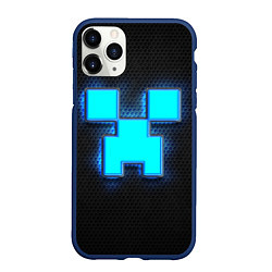 Чехол iPhone 11 Pro матовый Minecraft Creeper - neon