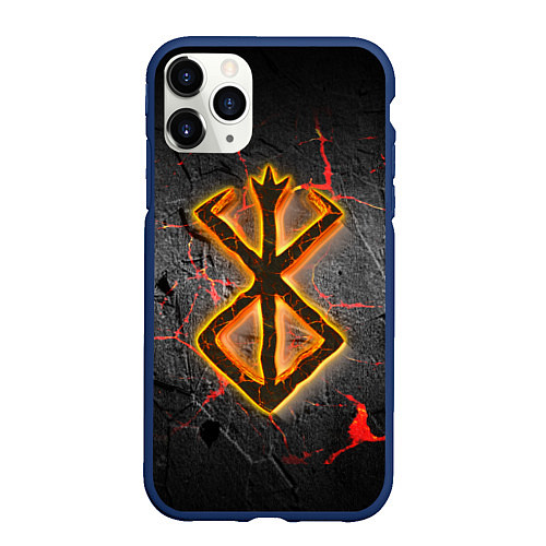 Чехол iPhone 11 Pro матовый Berserk fire / 3D-Тёмно-синий – фото 1