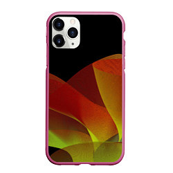 Чехол iPhone 11 Pro матовый Абстрактная ассиметричная оранжевая волна
