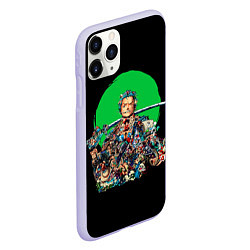 Чехол iPhone 11 Pro матовый Ророноа Зоро - Ван пис, цвет: 3D-светло-сиреневый — фото 2