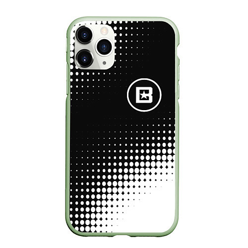 Чехол iPhone 11 Pro матовый Beastars белая абстракция кружочки / 3D-Салатовый – фото 1