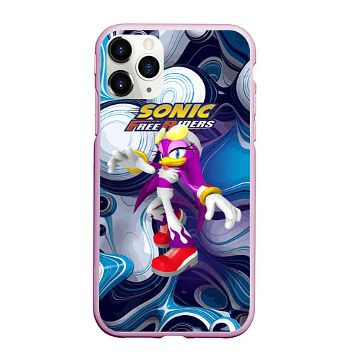 Чехол iPhone 11 Pro матовый Sonic - ласточка Вейв - Free riders - pattern / 3D-Розовый – фото 1