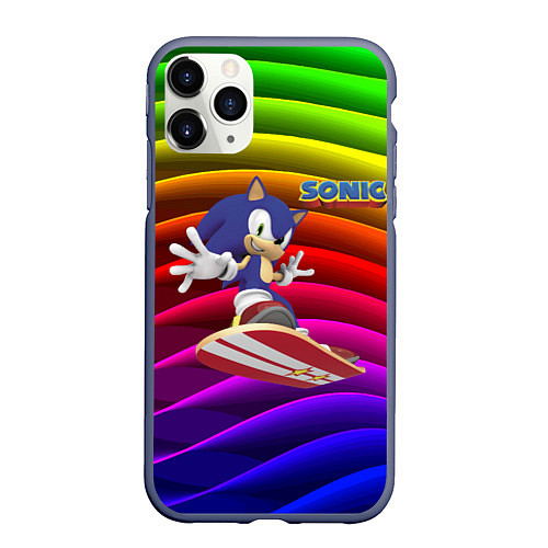 Чехол iPhone 11 Pro матовый Sonic - hedgehog - skateboarding - bands / 3D-Серый – фото 1