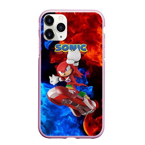 Чехол iPhone 11 Pro матовый Knuckles Echidna - Sonic - Video game / 3D-Розовый – фото 1