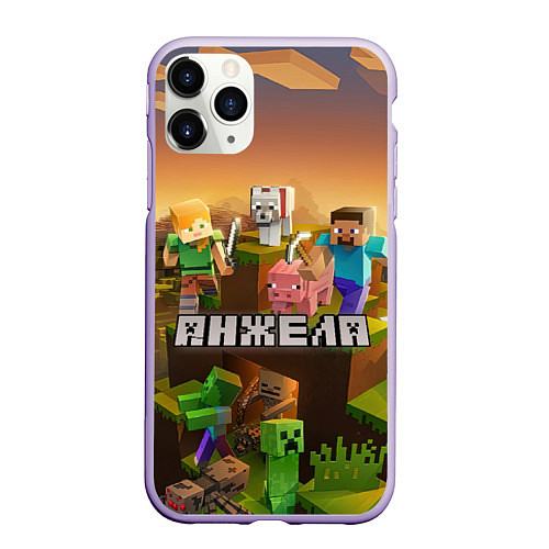 Чехол iPhone 11 Pro матовый Анжела Minecraft / 3D-Светло-сиреневый – фото 1