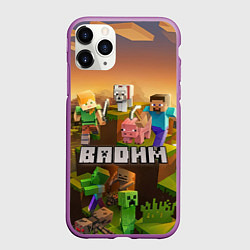 Чехол iPhone 11 Pro матовый Вадим Minecraft, цвет: 3D-фиолетовый