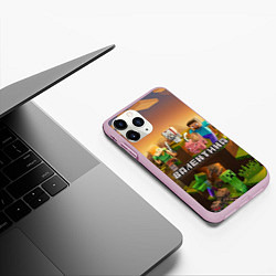 Чехол iPhone 11 Pro матовый Валентина Minecraft, цвет: 3D-розовый — фото 2