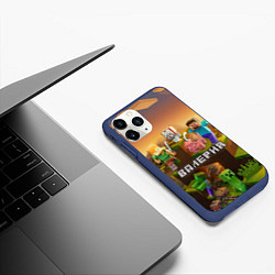 Чехол iPhone 11 Pro матовый Валерия Minecraft, цвет: 3D-тёмно-синий — фото 2