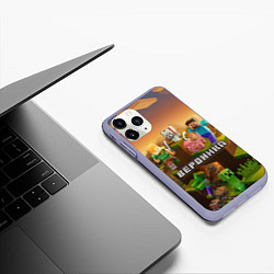 Чехол iPhone 11 Pro матовый Вероника Minecraft, цвет: 3D-светло-сиреневый — фото 2