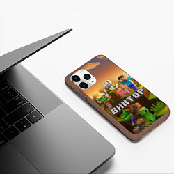 Чехол iPhone 11 Pro матовый Виктор Minecraft, цвет: 3D-коричневый — фото 2