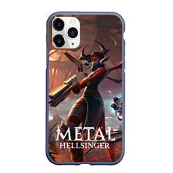 Чехол iPhone 11 Pro матовый Демон Metal: Hellsinger, цвет: 3D-серый