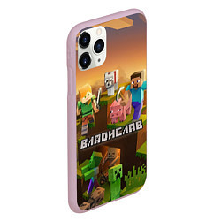 Чехол iPhone 11 Pro матовый Владислав Minecraft, цвет: 3D-розовый — фото 2