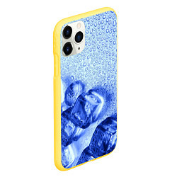 Чехол iPhone 11 Pro матовый Кубики льда и капли воды, цвет: 3D-желтый — фото 2