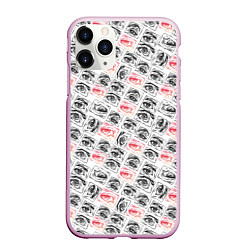 Чехол iPhone 11 Pro матовый Глаза и брови поп арт, цвет: 3D-розовый
