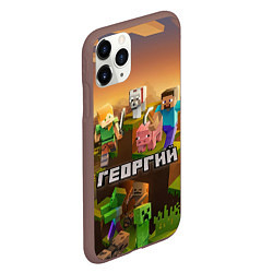 Чехол iPhone 11 Pro матовый Георгий Minecraft, цвет: 3D-коричневый — фото 2