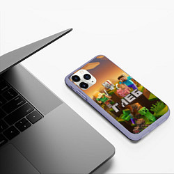 Чехол iPhone 11 Pro матовый Глеб Minecraft, цвет: 3D-светло-сиреневый — фото 2