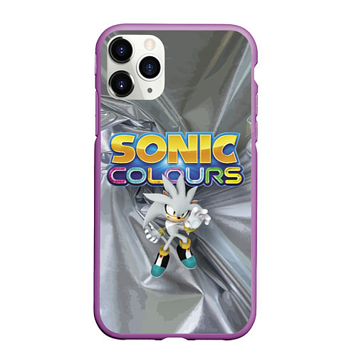 Чехол iPhone 11 Pro матовый Silver Hedgehog - Sonic - Video Game / 3D-Фиолетовый – фото 1