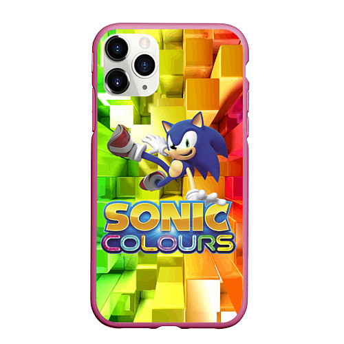 Чехол iPhone 11 Pro матовый Sonic Colours - Hedgehog - Video game / 3D-Малиновый – фото 1