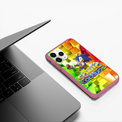 Чехол iPhone 11 Pro матовый Sonic Colours - Hedgehog - Video game, цвет: 3D-малиновый — фото 2