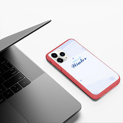 Чехол iPhone 11 Pro матовый Привет Зима, цвет: 3D-красный — фото 2