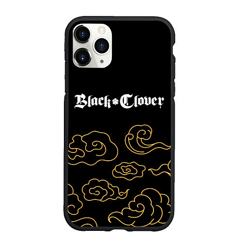 Чехол iPhone 11 Pro матовый Black Clover anime clouds / 3D-Черный – фото 1