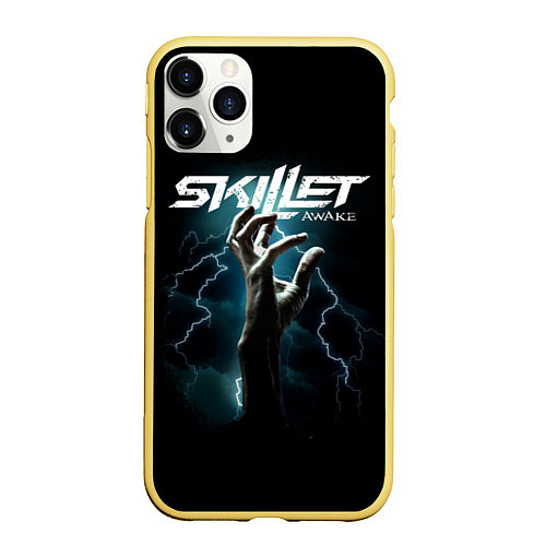 Чехол iPhone 11 Pro матовый Группа Skillet / 3D-Желтый – фото 1