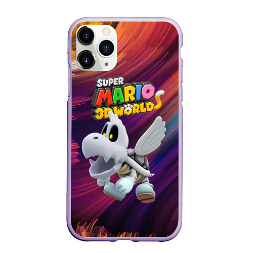 Чехол iPhone 11 Pro матовый Dry Bones - Super Mario 3D World - Nintendo / 3D-Светло-сиреневый – фото 1