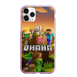 Чехол iPhone 11 Pro матовый Диана Minecraft, цвет: 3D-розовый