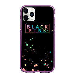 Чехол iPhone 11 Pro матовый Blackpink брызги красок, цвет: 3D-фиолетовый