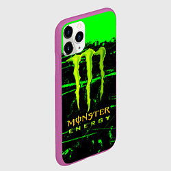 Чехол iPhone 11 Pro матовый Monster energy green neon, цвет: 3D-фиолетовый — фото 2