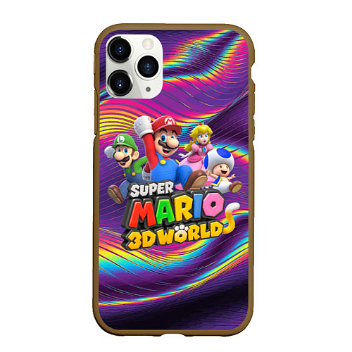 Чехол iPhone 11 Pro матовый Герои Super Mario 3D World - Nintendo / 3D-Коричневый – фото 1