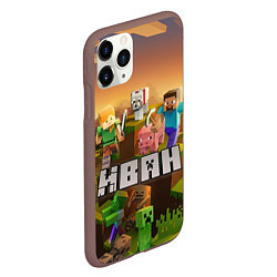 Чехол iPhone 11 Pro матовый Иван Minecraft, цвет: 3D-коричневый — фото 2