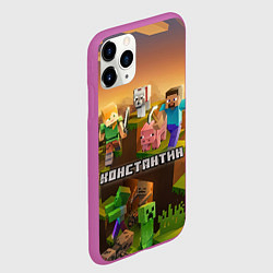Чехол iPhone 11 Pro матовый Константин Minecraft, цвет: 3D-фиолетовый — фото 2