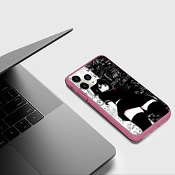 Чехол iPhone 11 Pro матовый Девочка аниме - dead inside, цвет: 3D-малиновый — фото 2