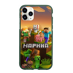 Чехол iPhone 11 Pro матовый Марина Minecraft, цвет: 3D-темно-зеленый