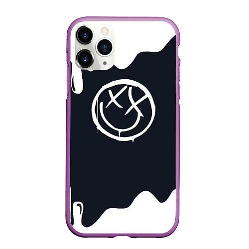 Чехол iPhone 11 Pro матовый Blink 182 потеки / 3D-Фиолетовый – фото 1