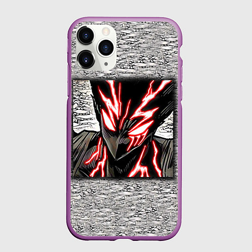 Чехол iPhone 11 Pro матовый Garou Rage Mode / 3D-Фиолетовый – фото 1
