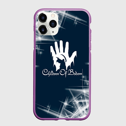 Чехол iPhone 11 Pro матовый Children of Bodom абстракция / 3D-Фиолетовый – фото 1
