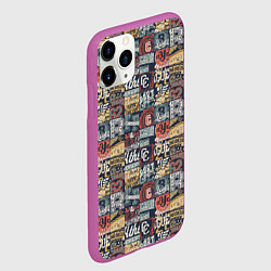 Чехол iPhone 11 Pro матовый Спортивные логотипы, цвет: 3D-фиолетовый — фото 2