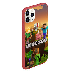 Чехол iPhone 11 Pro матовый Надежда Minecraft, цвет: 3D-красный — фото 2