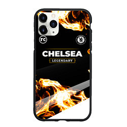 Чехол iPhone 11 Pro матовый Chelsea legendary sport fire, цвет: 3D-черный