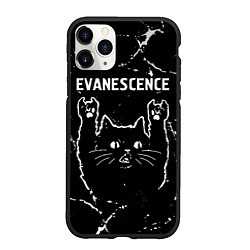 Чехол iPhone 11 Pro матовый Группа Evanescence и рок кот, цвет: 3D-черный