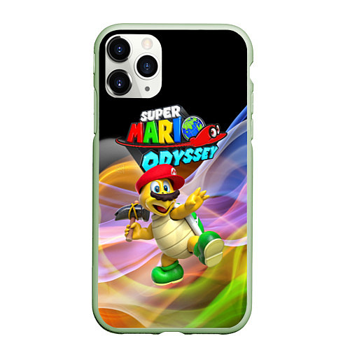 Чехол iPhone 11 Pro матовый Super Mario Odyssey - Hero turtle Koopa Troopa / 3D-Салатовый – фото 1